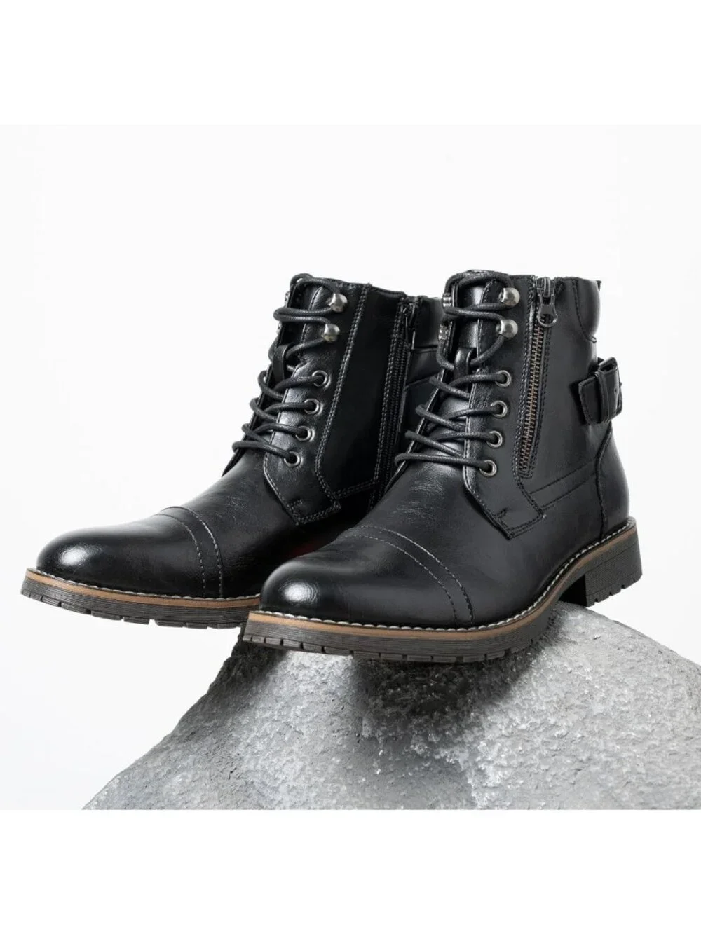 Stylish Men's Motorcycle Combat Boots | Casual Durable Footwear for Adventurers